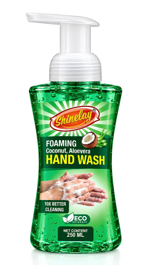 Shinelay Foaming Coconut & Aloevera Hand Wash - 10X Better Cleaning Hand Wash for Effective Hand Hygiene - 250 ML
