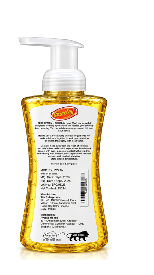 Shinelay Foaming Hand Wash - 10X Better Cleaning Hand Wash for Effective Hand Hygiene - 250 ML