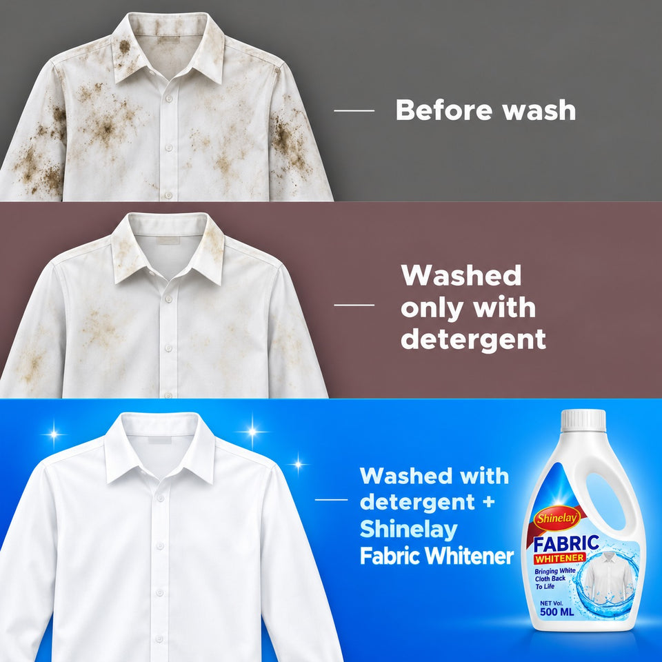 Fabric Whitener – Powerful Fabric Whitening Solution for White Clothes, Tough Stains & Laundry Care – 500 ML