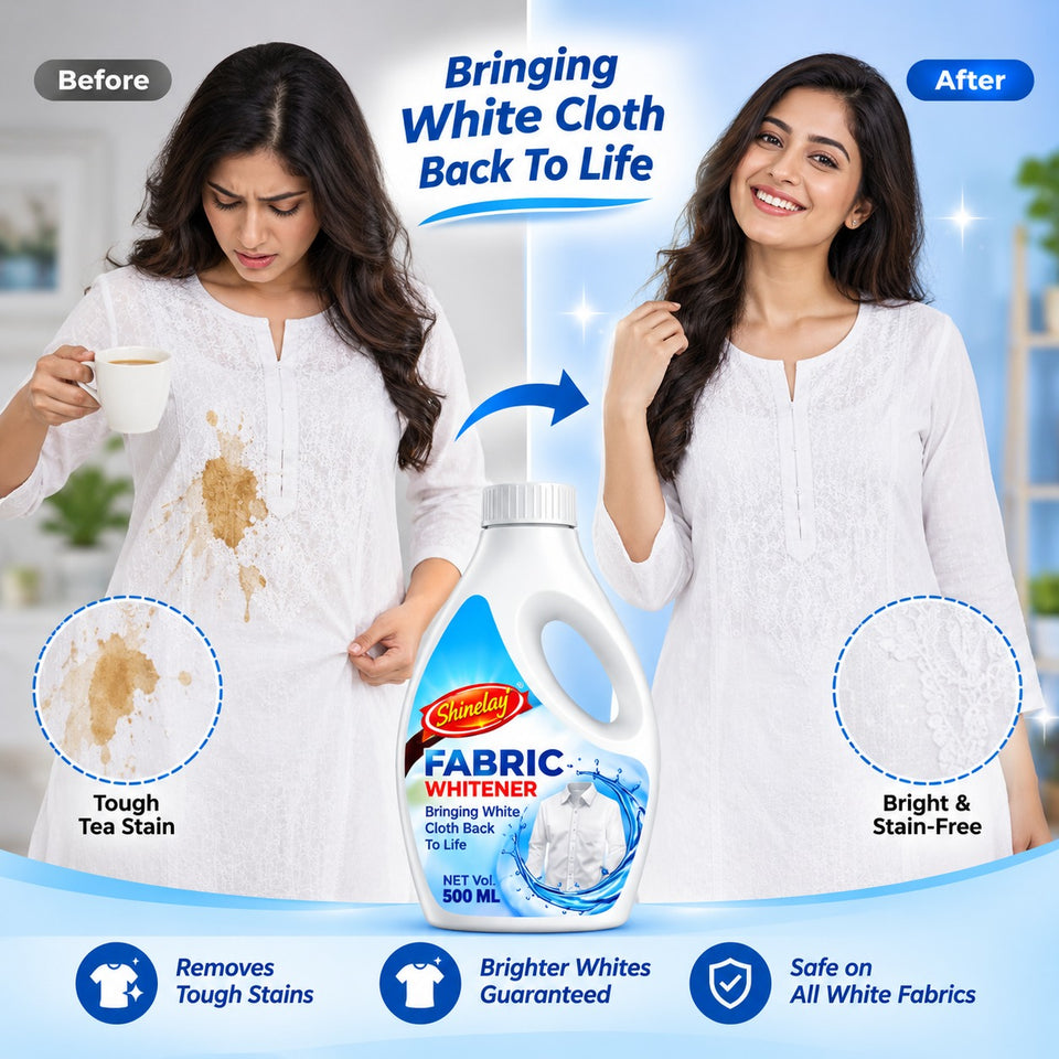 Fabric Whitener – Powerful Fabric Whitening Solution for White Clothes, Tough Stains & Laundry Care – 500 ML