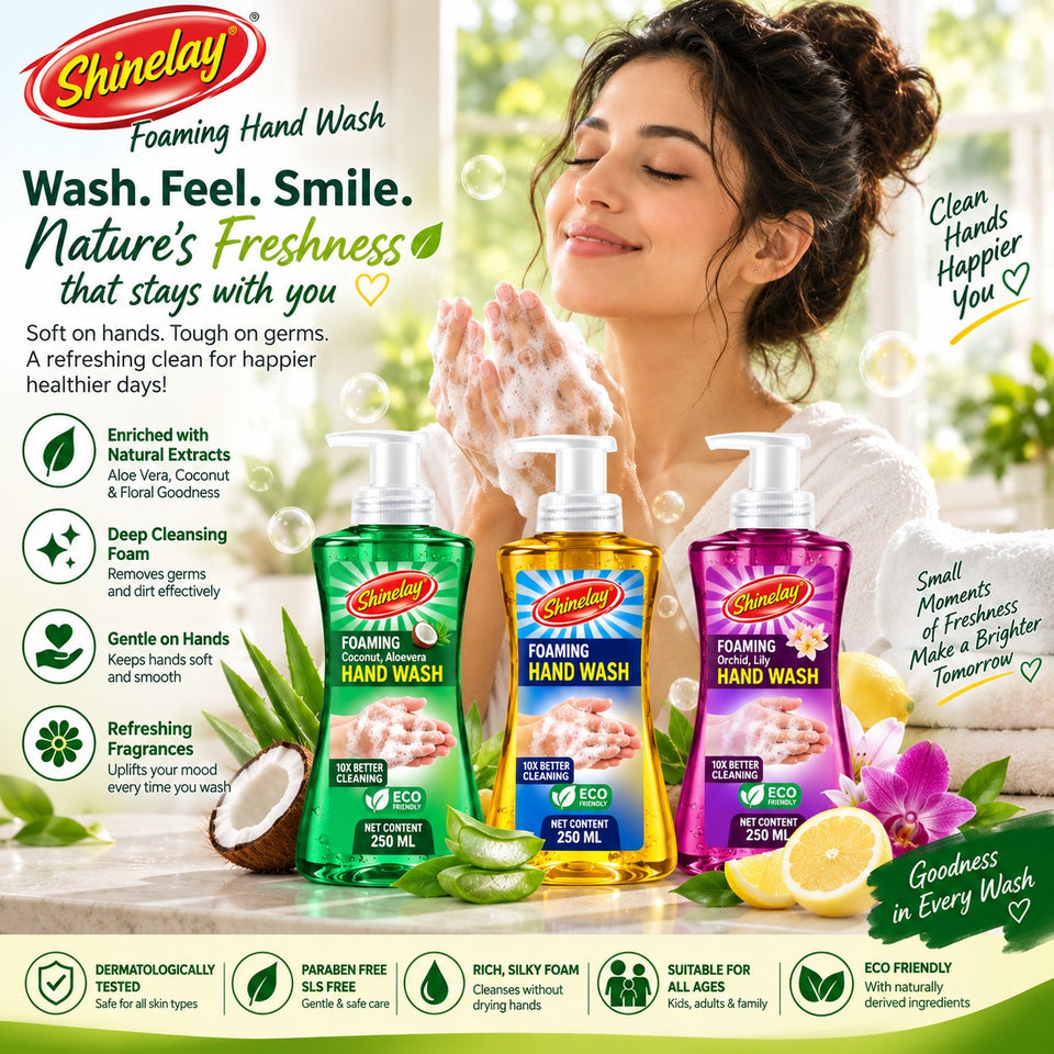Shinelay Foaming Coconut & Aloevera Hand Wash - 10X Better Cleaning Hand Wash for Effective Hand Hygiene - 2 x 250 ML