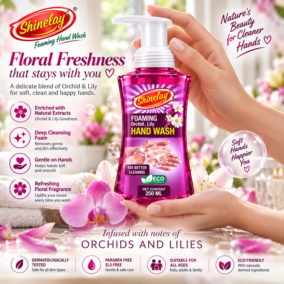 Shinelay Foaming Orchid & Lily Hand Wash - 10X Better Cleaning Hand Wash for Effective Hand Hygiene - 250 ML