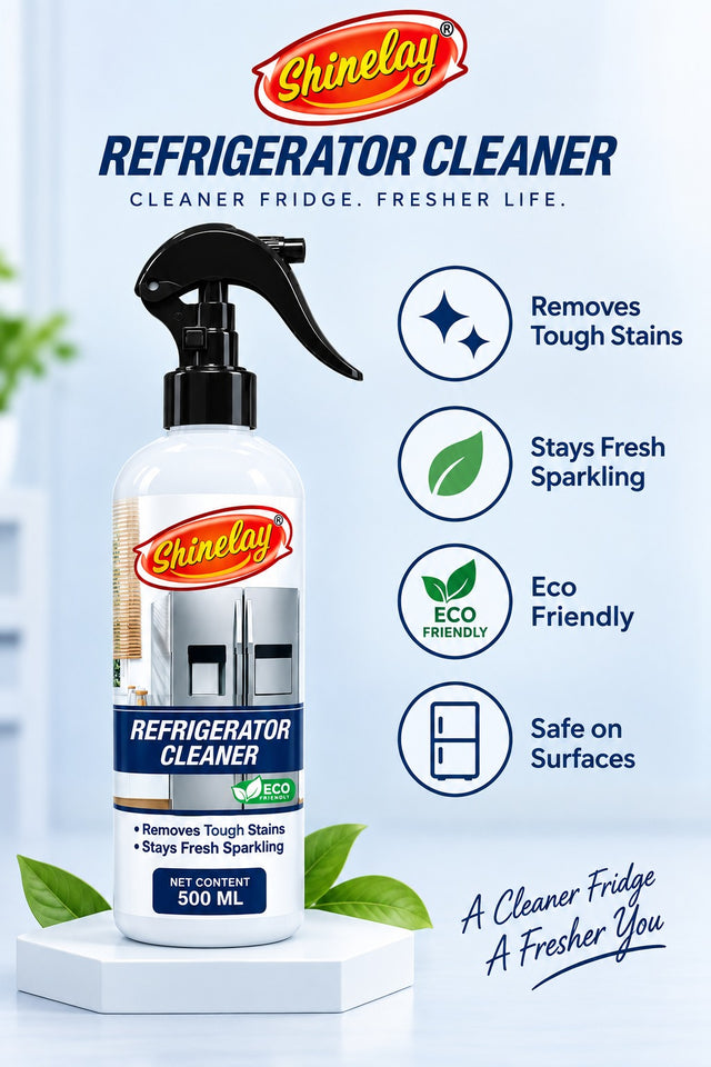 Shinelay Refrigerator Cleaner - Powerful Tough Stain & Dirt Remover for Refrigerator, Fridge & Kitchen Appliances - 2 x 500 ML