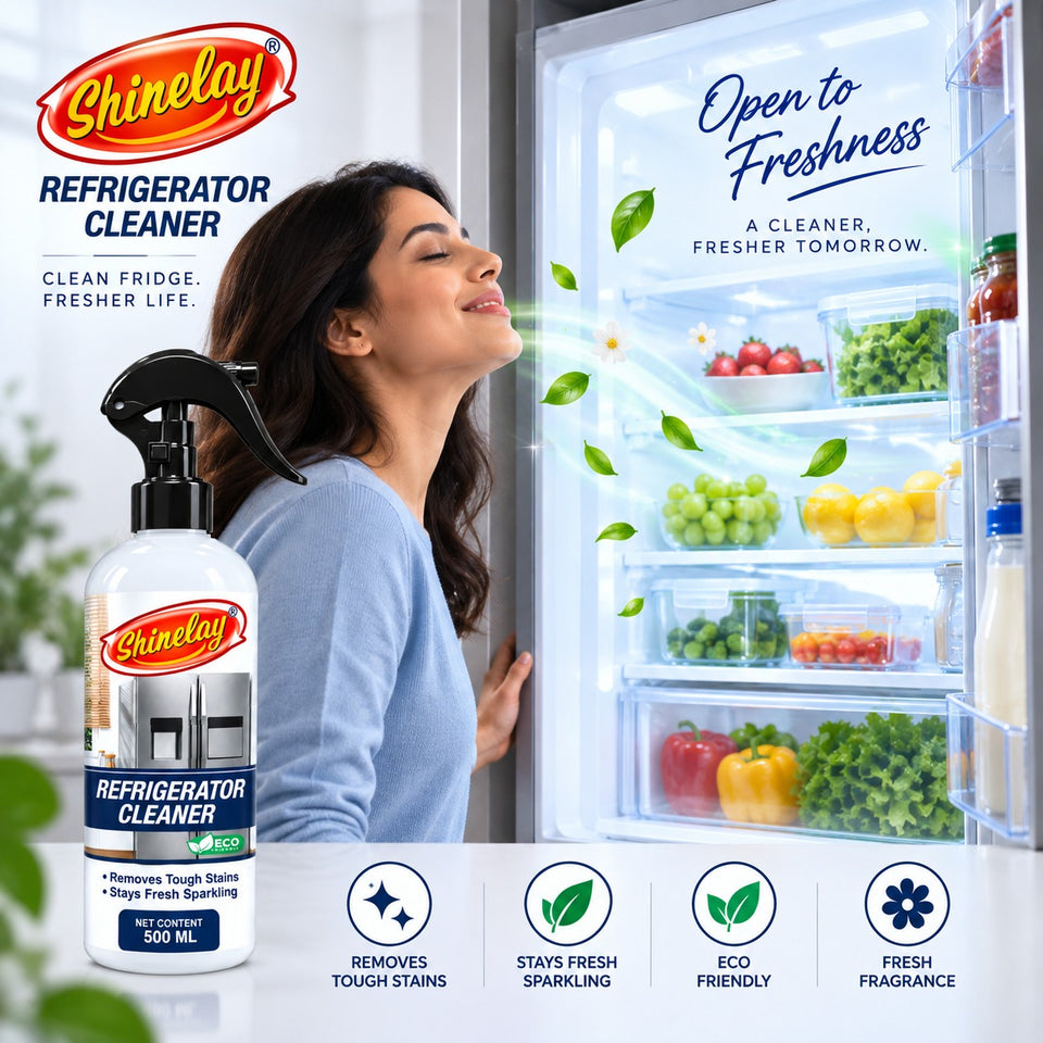 Shinelay Refrigerator Cleaner - Powerful Tough Stain & Dirt Remover for Refrigerator, Fridge & Kitchen Appliances - 2 x 500 ML