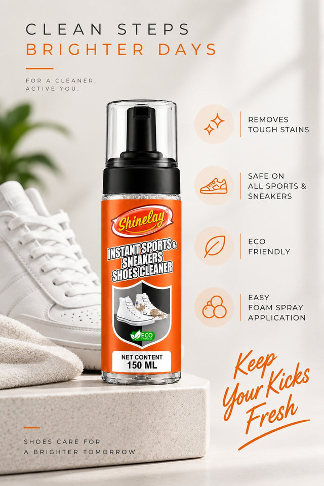 Instant Sports & Sneakers Shoes Cleaner – Powerful Cleaner for Sports Shoes, Sneakers, Athletic Shoes, Loafers & Boots – 150 ML