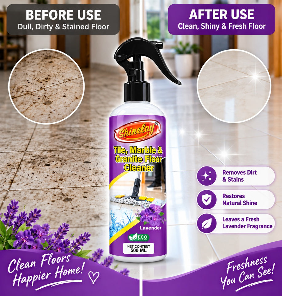 Tile, Marble & Granite Floor Cleaner – Powerful Floor Cleaner for Tiles, Marble, Granite & Hard Surfaces – Lavender – 500 ML