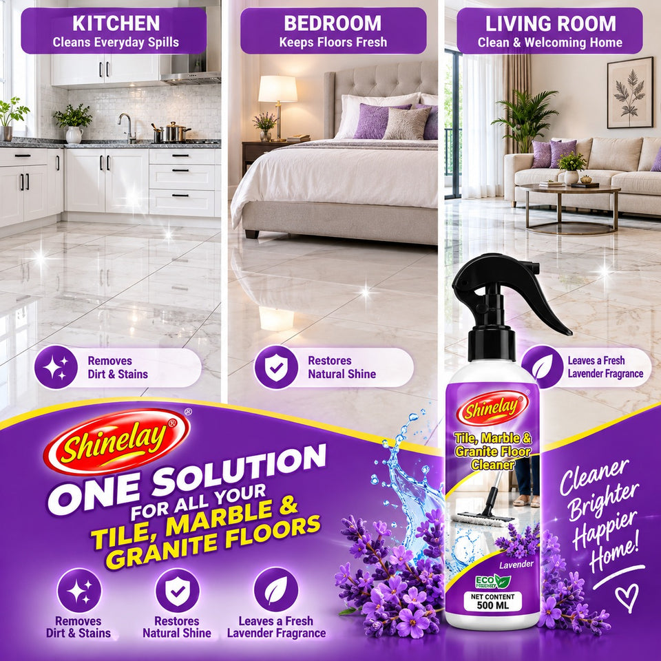Tile, Marble & Granite Floor Cleaner – Powerful Floor Cleaner for Tiles, Marble, Granite & Hard Surfaces – Lavender – 500 ML