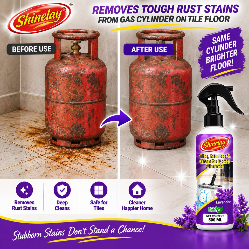Shinelay Tile, Marble & Granite Floor Cleaner - Powerful Floor Cleaner for Tiles, Marble, Granite & Hard Surfaces - Lavender - 2 x 500 ML