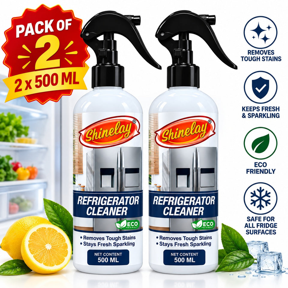 Shinelay Refrigerator Cleaner - Powerful Tough Stain & Dirt Remover for Refrigerator, Fridge & Kitchen Appliances - 2 x 500 ML