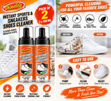 Shinelay Instant Sports & Sneakers Shoes Cleaner - Powerful Cleaner for Sports Shoes, Sneakers, Athletic Shoes, Loafers & Boots - 2 x 150 ML