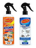 Shinelay Extra Power Kitchen Cleaner + Instant Metal Cleaner Combo - Grease, Stain & Dirt Remover - 2 x 500 ML
