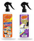 Shinelay Extra Power Kitchen Cleaner + Tile, Marble & Granite Floor Cleaner Combo - Grease, Stain & Dirt Remover - 2 x 500 ML