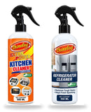 Shinelay Extra Power Kitchen Cleaner + Refrigerator Cleaner - Powerful Grease, Oil, Stain & Dirt Remover for Kitchen, Gas Stove, Sink, Microwave, Refrigerator & Appliances - 2 x 500 ML