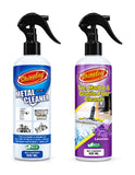 Shinelay Instant Metal Cleaner + Tile, Marble & Granite Floor Cleaner Combo - Powerful Metal, Stain, Dirt & Grime Cleaner - Lavender - 2 x 500 ML